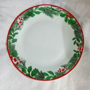 Royal Norfolk Red Trimmed Holly, Holly Berries & Pine Christmas Wreath Plate
